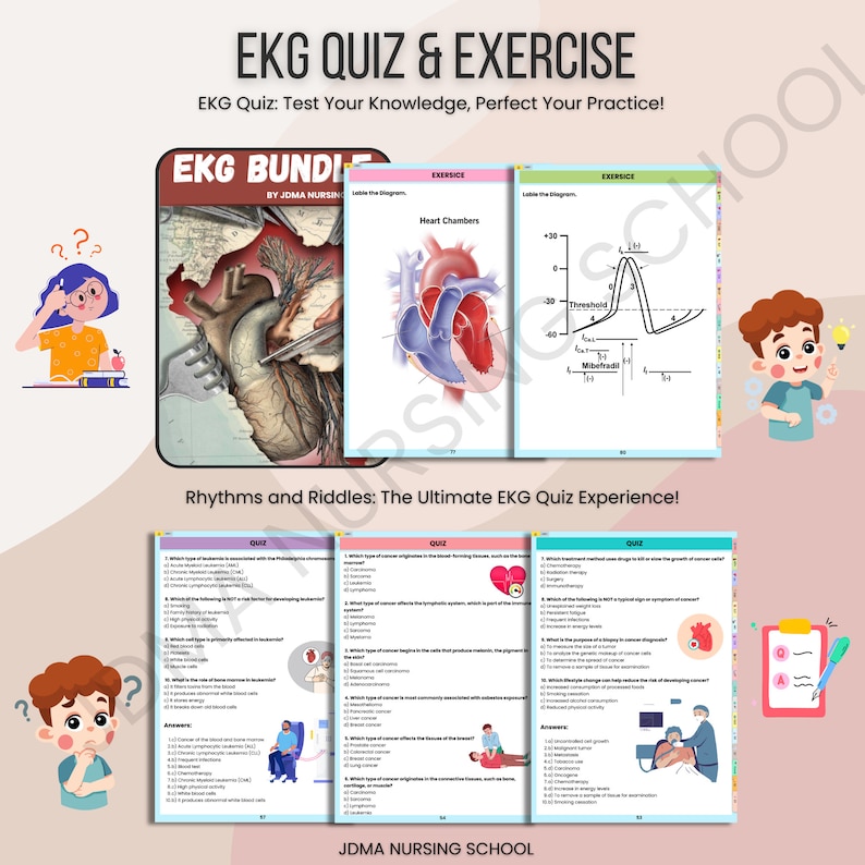 EKG Bundle Hyperlinked with Flashcards, Stickers, Quizz | Medical Nursing Study | Cardiac Study Guide | Ekg Rhythms | heart rhythms - Image 7