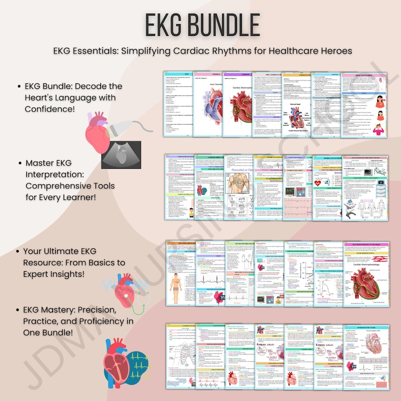 EKG Bundle Hyperlinked with Flashcards, Stickers, Quizz | Medical Nursing Study | Cardiac Study Guide | Ekg Rhythms | heart rhythms - Image 6