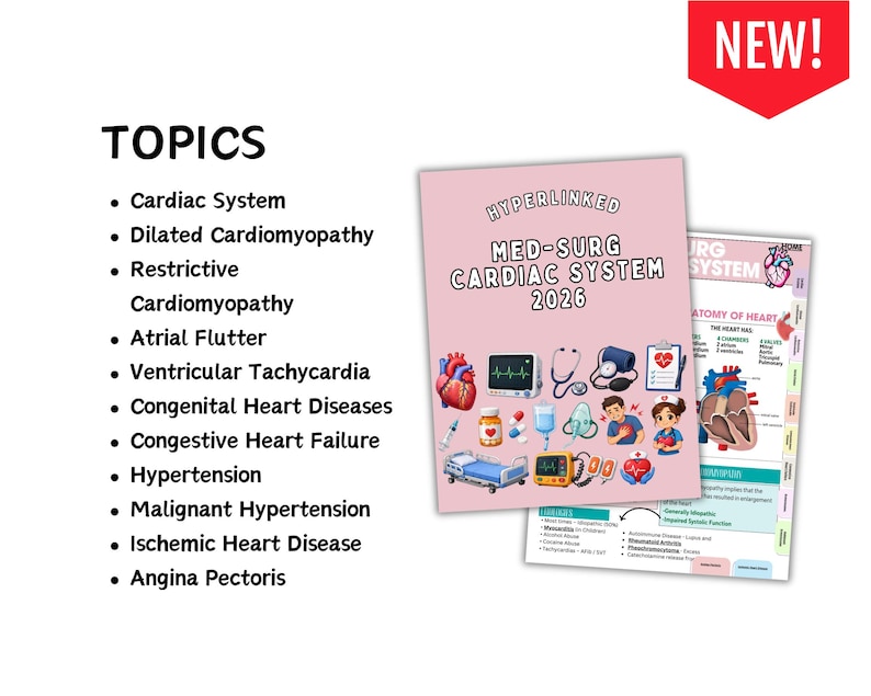 Advance Cardiac Nursing Notes Bundle, Cardiovascular System, Med Surg, Hyperlinked 2026 (PDF) - Image 2