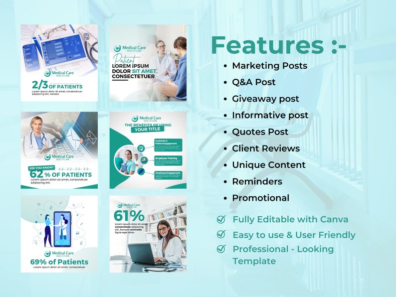 Healthcare Instagram Templates: Medical Social Media Posts & Stories (Canva) - Image 6