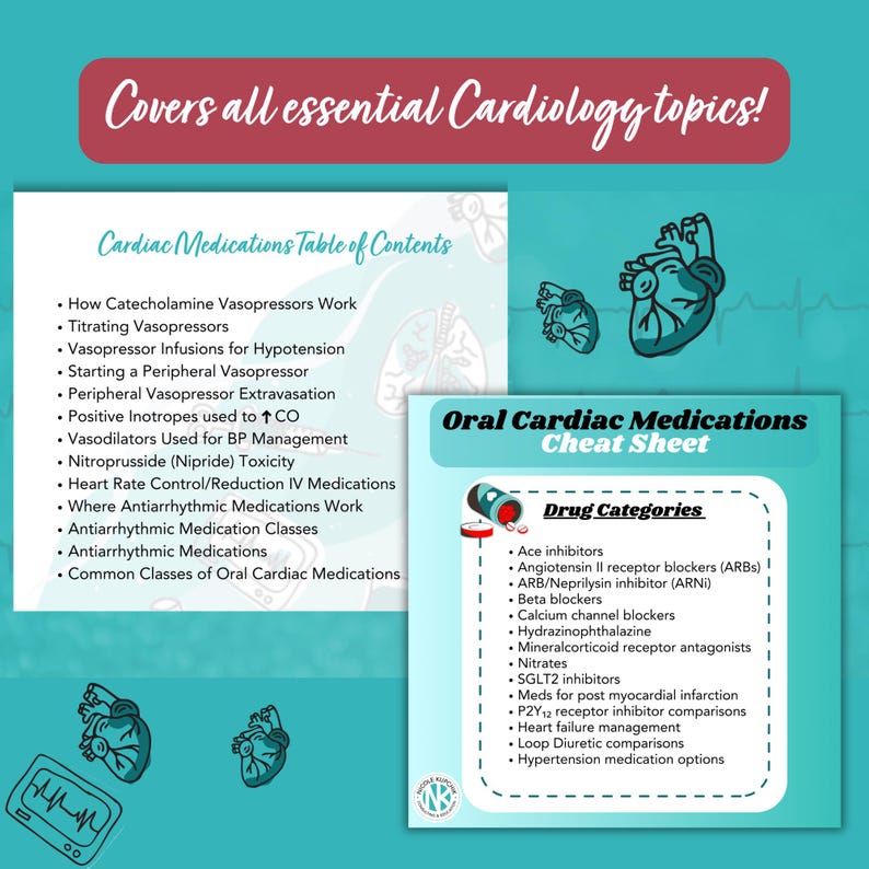 Cardiac Study Notes Bundle | Critical Care Hemodynamics Medications (PDF) - Image 4