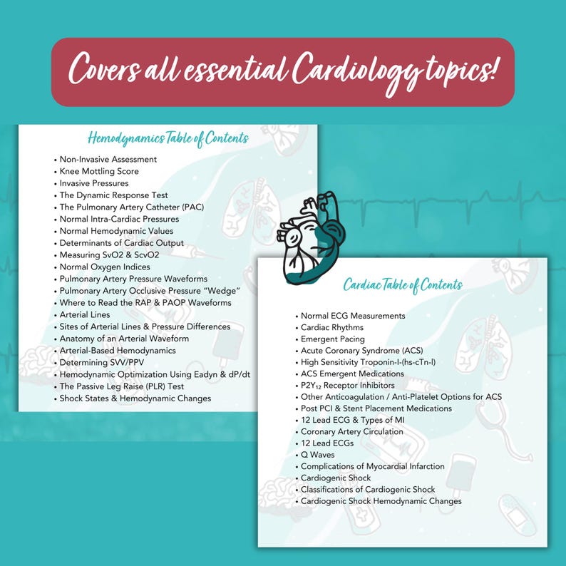 Cardiac Study Notes Bundle | Critical Care Hemodynamics Medications (PDF) - Image 5
