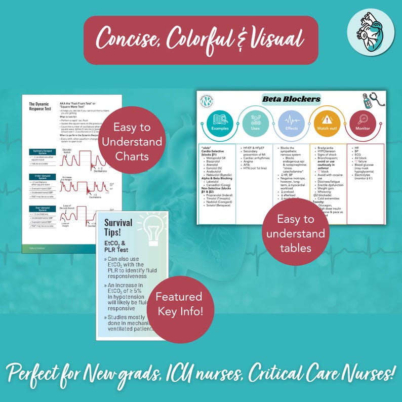 Cardiac Study Notes Bundle | Critical Care Hemodynamics Medications (PDF) - Image 2