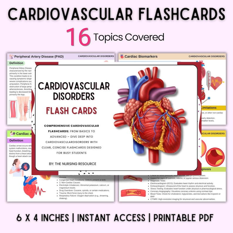 Cardiovascular Disorders Flashcards | Cardiac Nursing | Nursing Notes | Cardiovascular Notes | 80 Flashcards - Image 5