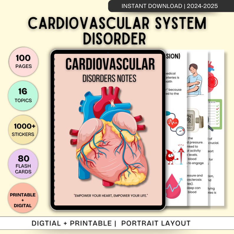 Cardiovascular System Notes | Cardiology Study Guide | Heart Anatomy | Cardiac Nurse | PDF