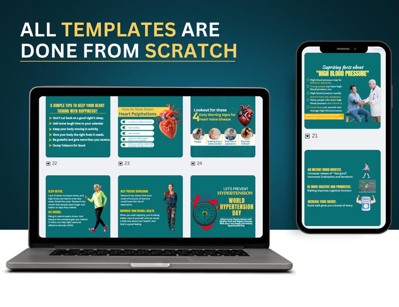 Cardiology Instagram Post Template | Medical Canva Social Media Pack (Digital Download) - Image 7