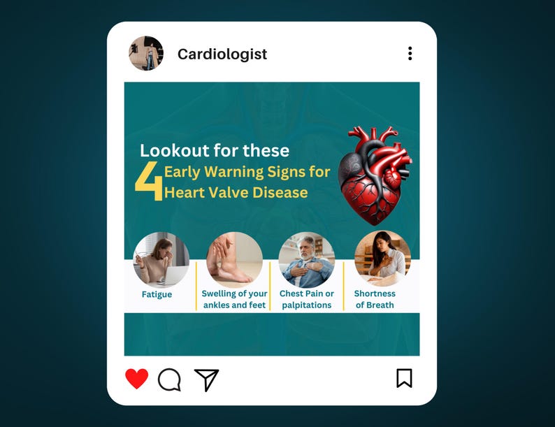 Cardiology Instagram Post Template | Medical Canva Social Media Pack (Digital Download) - Image 4