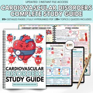 Cardiac Nursing Notes & Cardiovascular Study Guide | Heart Disease Review | Nursing Student Digital Download