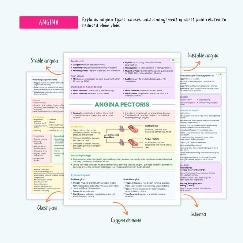 Cardiovascular Disorders Notes | 20+ Cardiac Conditions | ECG Heart Failure MI Angina Nursing - Image 15