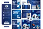 Physiotherapy & Orthopedic Instagram Templates | 30 Canva Medical Social Media Posts, Editable Digital Download