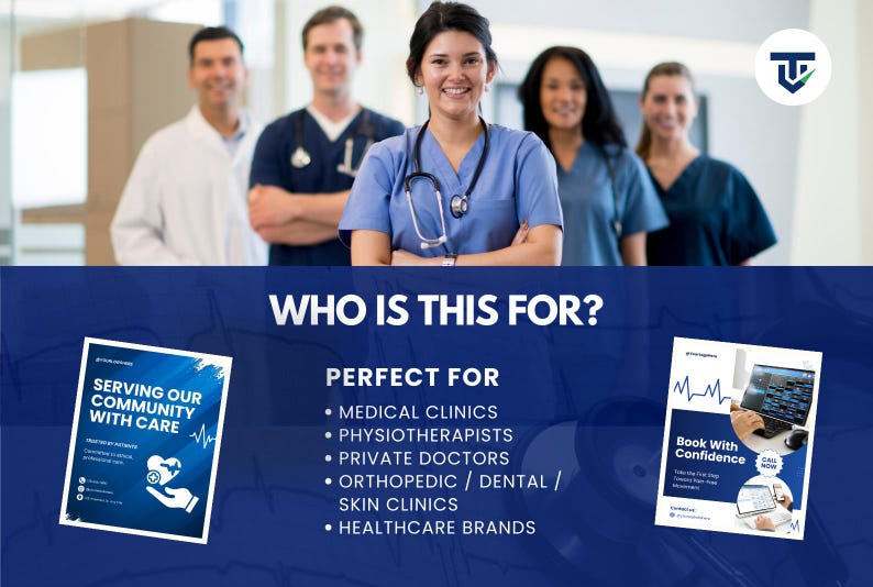 Physiotherapy & Orthopedic Instagram Templates | 30 Canva Medical Social Media Posts, Editable Digital Download - Image 5