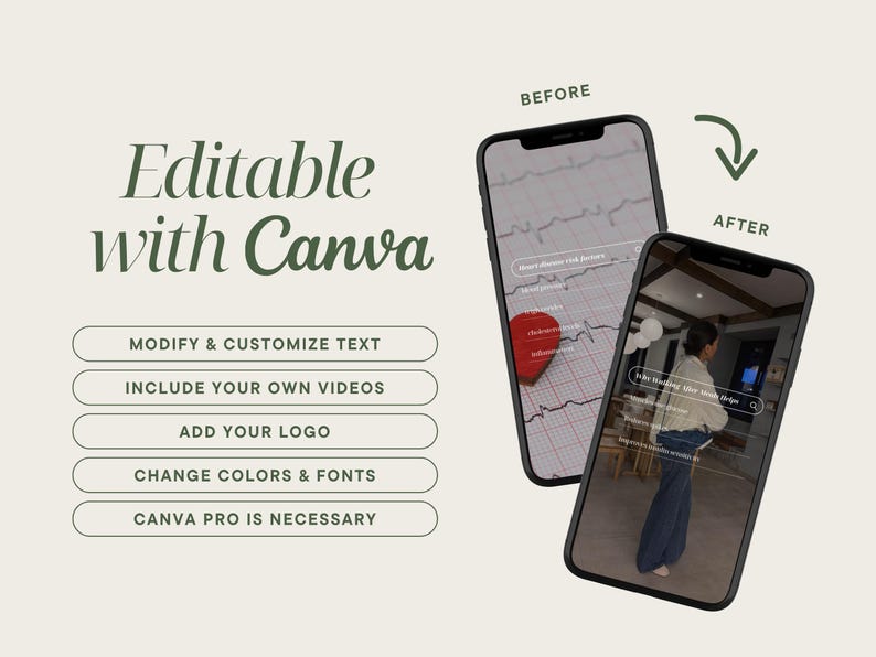 Heart Health Instagram Templates, Canva editable, cardiology wellness posts - Image 5