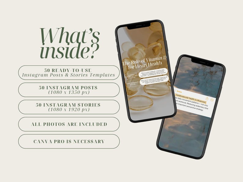 Heart Health Instagram Templates, Canva editable, cardiology wellness posts - Image 3