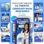 Ultimate Cardiology Canva Bundle | Doctor Instagram Kit | Cardiology Instagram Templates | Heart Health Emergency Awareness Content