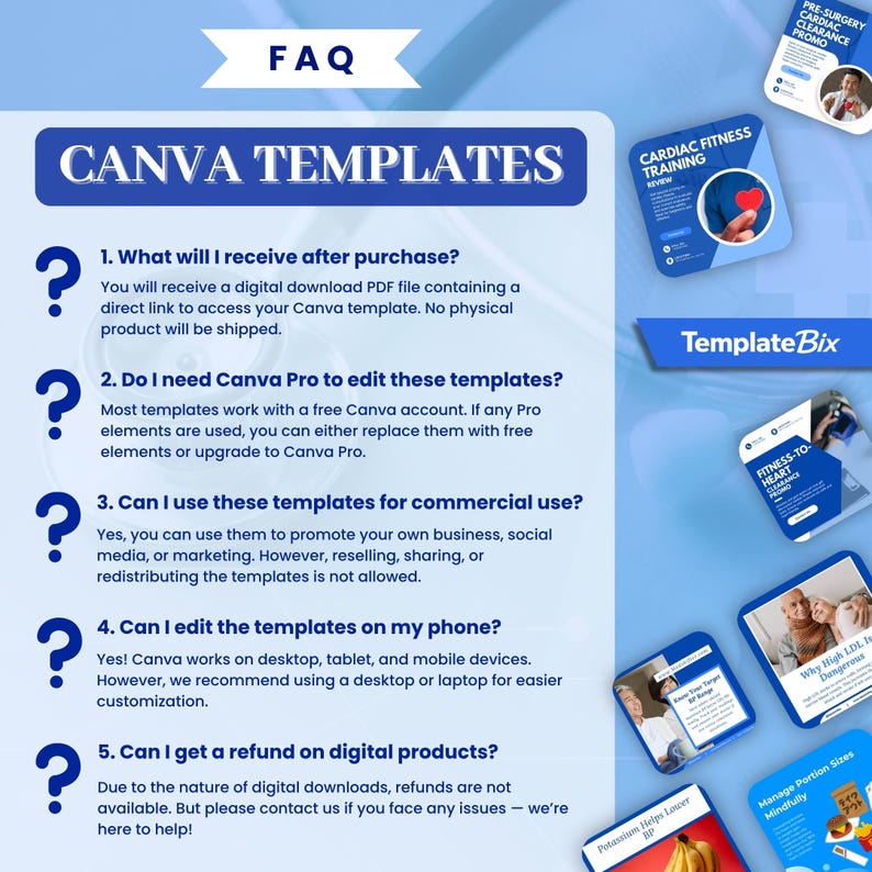 Cardiology Education Canva Templates | Cholesterol Awareness Clinic Instagram Templates | Doctor Instagram Content Bundle | Social Media Kit - Image 18
