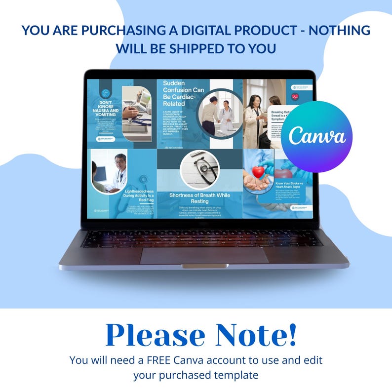 Ultimate Cardiology Canva Bundle | Doctor Instagram Kit | Cardiology Instagram Templates | Heart Health Emergency Awareness Content - Image 12