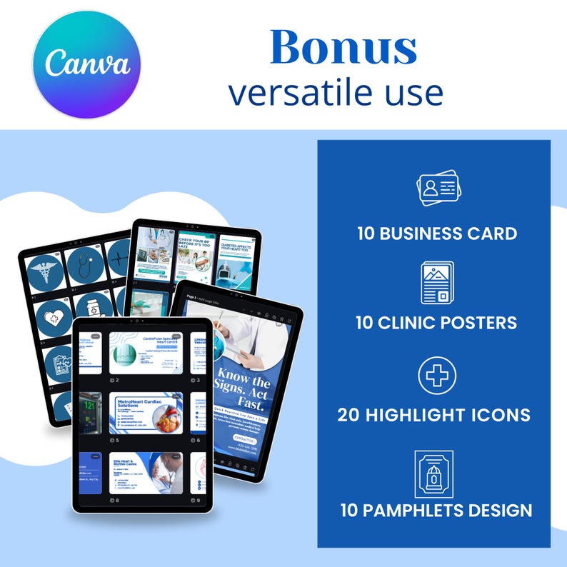 Ultimate Cardiology Canva Bundle | Doctor Instagram Kit | Cardiology Instagram Templates | Heart Health Emergency Awareness Content - Image 11