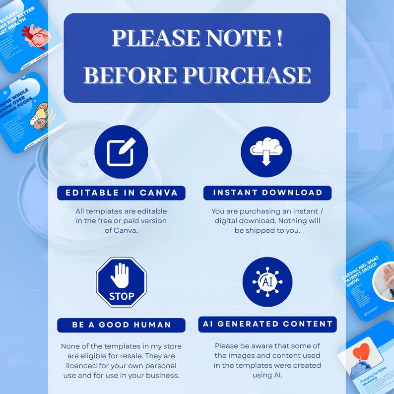 Cardiology Education Canva Templates | Cholesterol Awareness Clinic Instagram Templates | Doctor Instagram Content Bundle | Social Media Kit - Image 13
