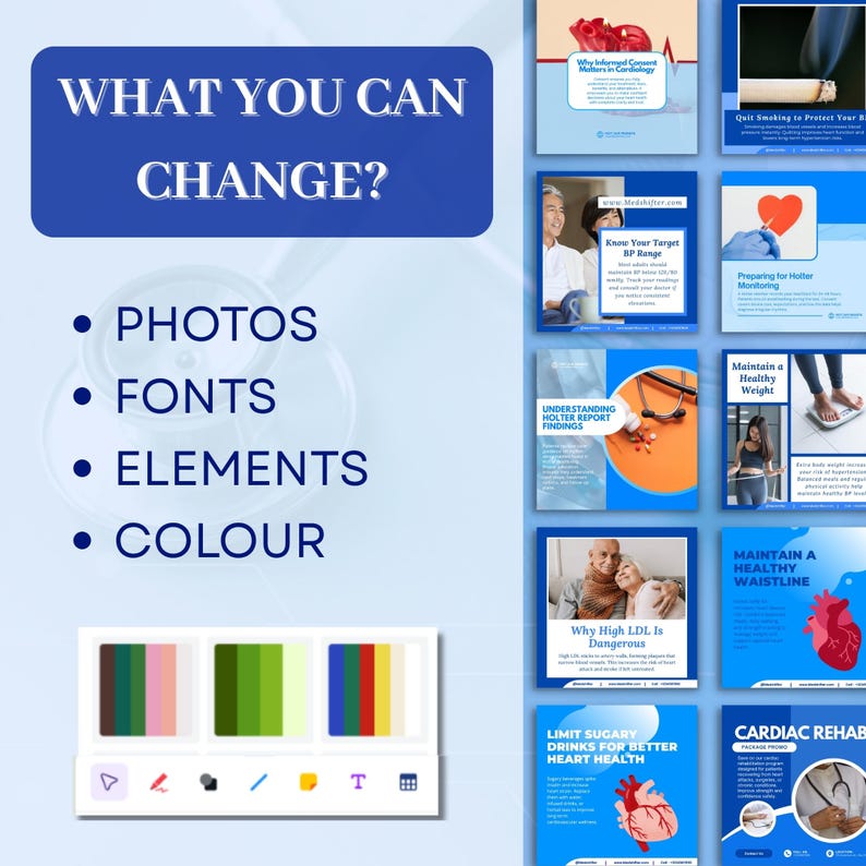 Cardiology Education Canva Templates | Cholesterol Awareness Clinic Instagram Templates | Doctor Instagram Content Bundle | Social Media Kit - Image 16