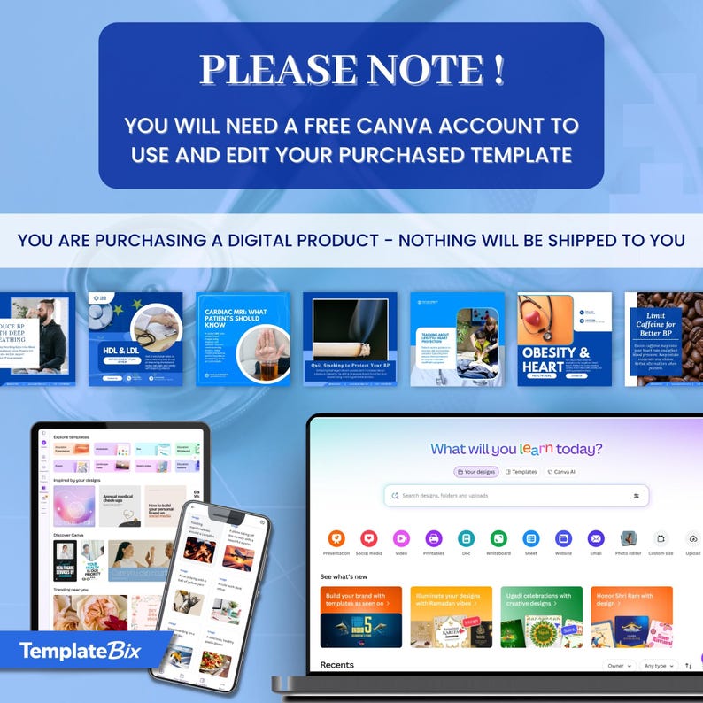Cardiology Education Canva Templates | Cholesterol Awareness Clinic Instagram Templates | Doctor Instagram Content Bundle | Social Media Kit - Image 12
