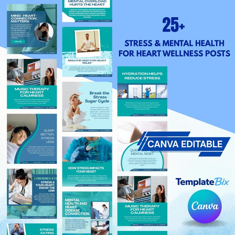 Cardiac Emergency Templates | Heart Health Awareness Posts | Doctor Instagram Content | Clinic Social Media Marketing Content Bundle - Image 4