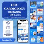 Cardiology Education Canva Templates | Cholesterol Awareness Clinic Instagram Templates | Doctor Instagram Content Bundle | Social Media Kit
