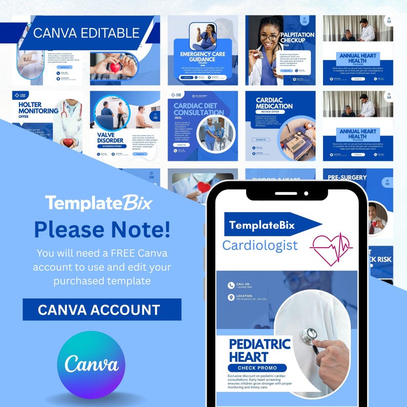 Cardiac Emergency Templates | Heart Health Awareness Posts | Doctor Instagram Content | Clinic Social Media Marketing Content Bundle - Image 11