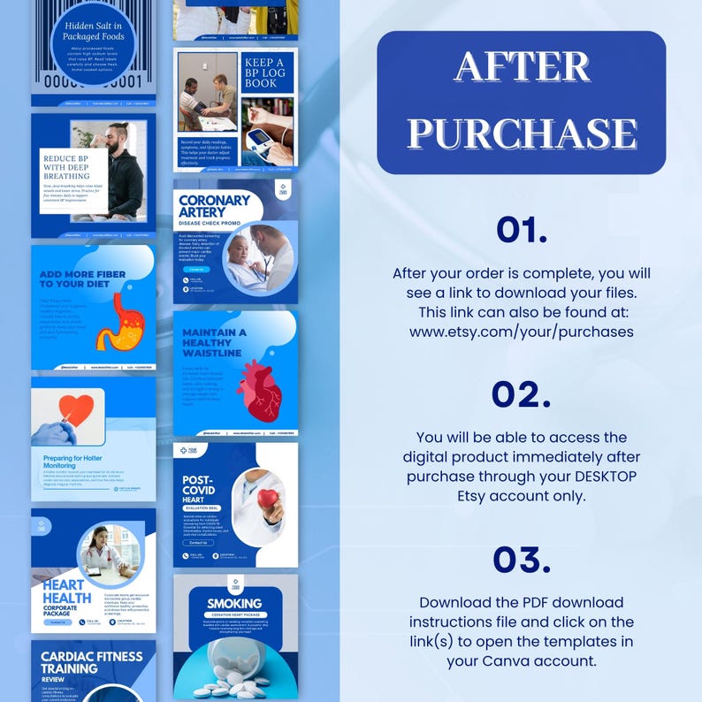 Cardiology Education Canva Templates | Cholesterol Awareness Clinic Instagram Templates | Doctor Instagram Content Bundle | Social Media Kit - Image 14