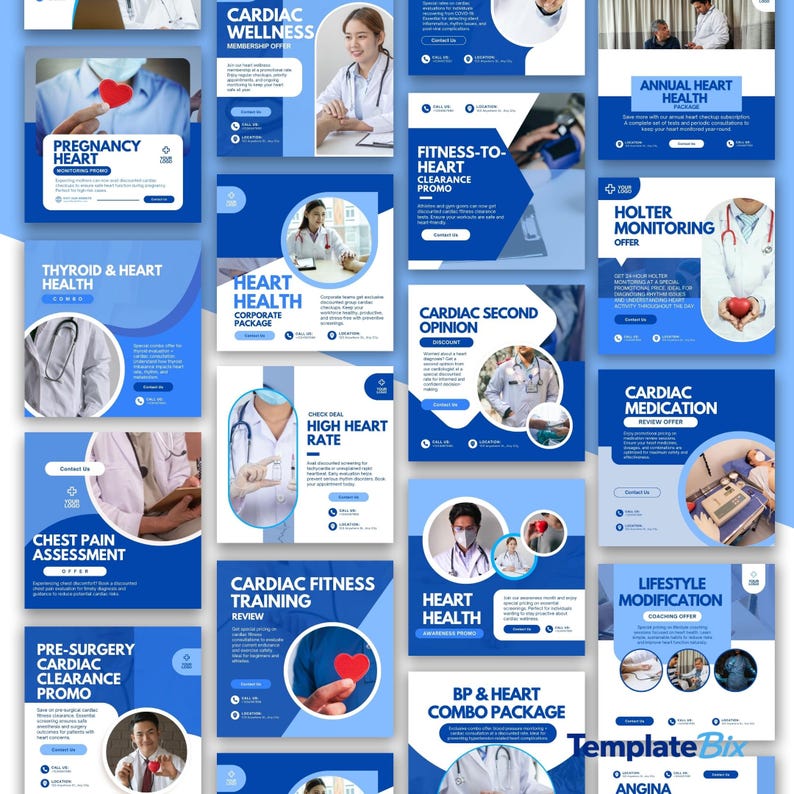 Cardiac Emergency Templates | Heart Health Awareness Posts | Doctor Instagram Content | Clinic Social Media Marketing Content Bundle - Image 6