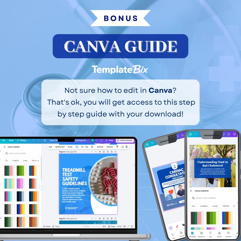 Cardiology Education Canva Templates | Cholesterol Awareness Clinic Instagram Templates | Doctor Instagram Content Bundle | Social Media Kit - Image 9