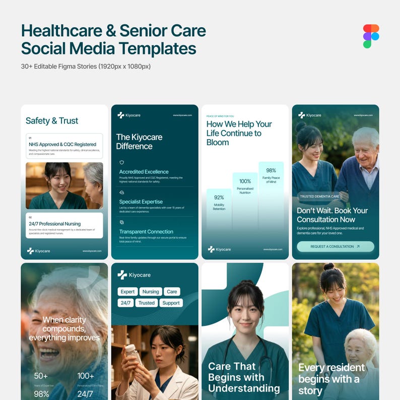 Healthcare Social Media Posts Kit | Instagram Post & Story Templates | Nursing Home Marketing Templates - Image 2