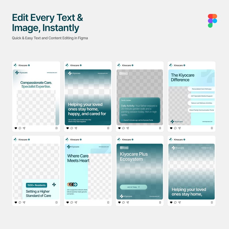 Healthcare Social Media Posts Kit | Instagram Post & Story Templates | Nursing Home Marketing Templates - Image 4