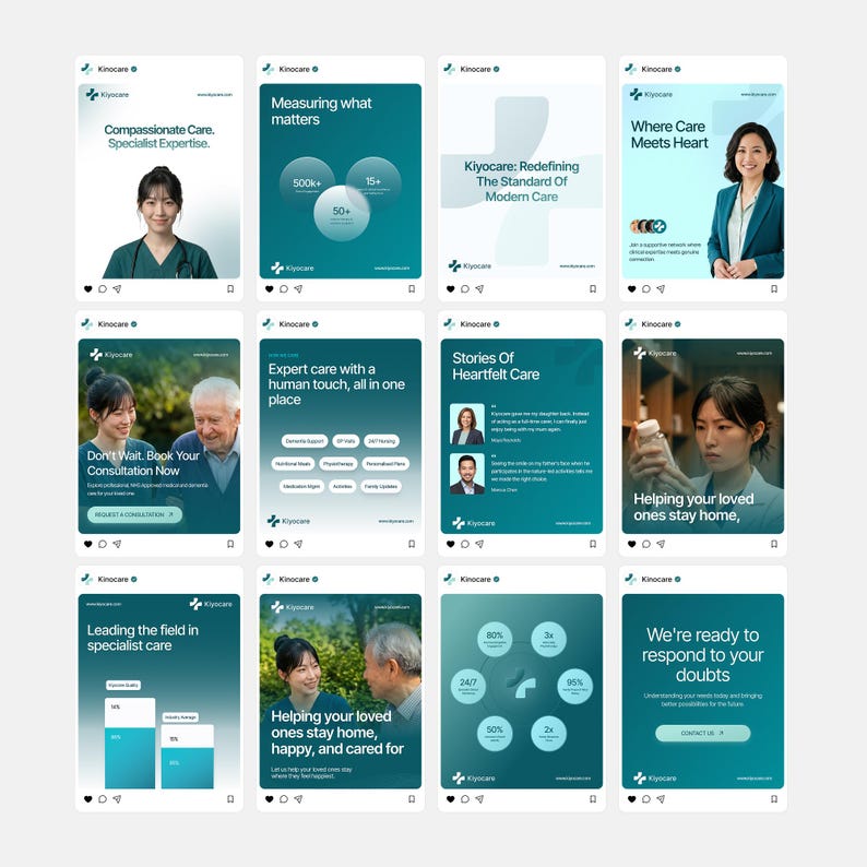 Healthcare Social Media Posts Kit | Instagram Post & Story Templates | Nursing Home Marketing Templates - Image 6