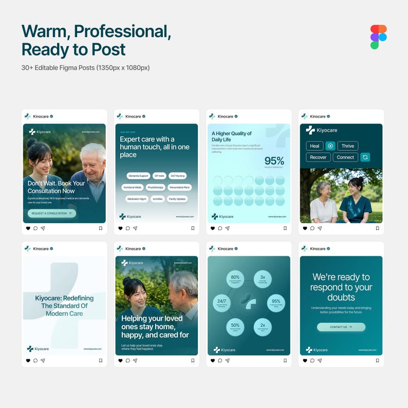 Healthcare Social Media Posts Kit | Instagram Post & Story Templates | Nursing Home Marketing Templates - Image 3